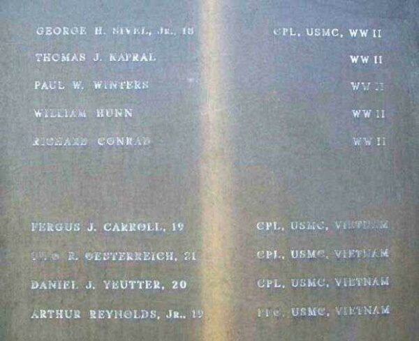 BURHOLME MEMORIAL FOR PEACE USMC PANEL