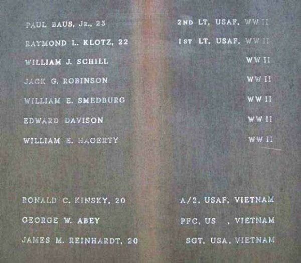 BURHOLME MEMORIAL FOR PEACE USAF AND ARMY PANEL