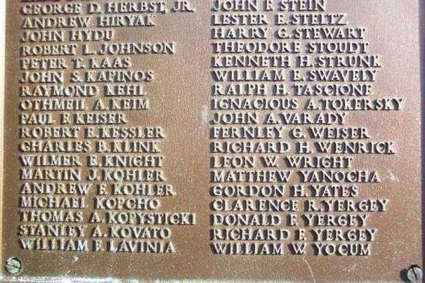 POTTSTOWN WAR MEMORIAL PLAQUE E