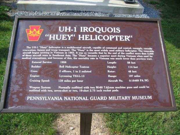 UH-1 IROQUOIS “HUEY” HELICOPTER MEMORIAL PLAQUE