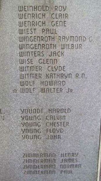 EAST COCALICO TOWNSHIP WORLD WAR II MEMORIAL STONE J