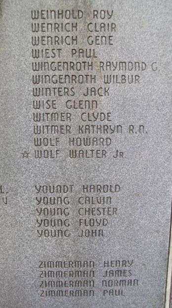 EAST COCALICO TOWNSHIP WORLD WAR II MEMORIAL STONE J