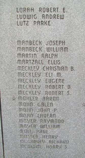 EAST COCALICO TOWNSHIP WORLD WAR II MEMORIAL STONE F