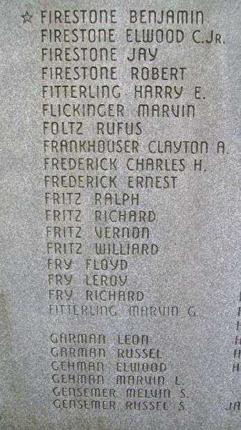 EAST COCALICO TOWNSHIP WORLD WAR II MEMORIAL STONE C