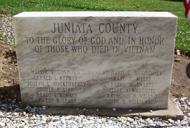 JUNIATA COUNTY WAR MEMORIAL HONOR ROLL STONE D