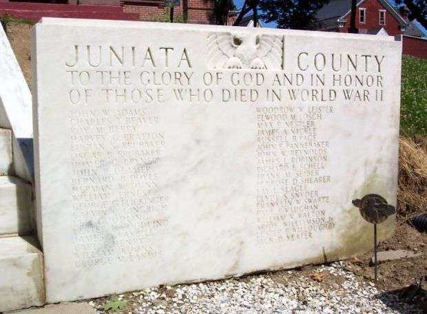 JUNIATA COUNTY WAR MEMORIAL HONOR ROLL STONE B