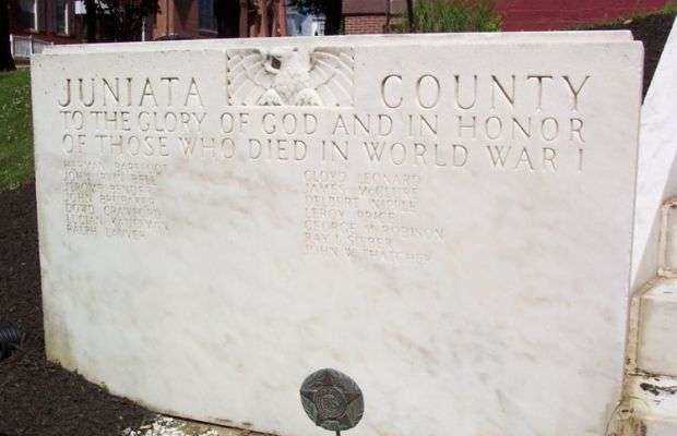 JUNIATA COUNTY WAR MEMORIAL HONOR ROLL STONE A