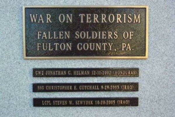 FULTON COUNTY WAR ON TERRORISM MEMORIAL PLAQUE A