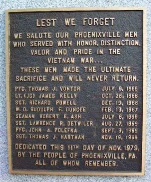 PHOENIXVILLE VIETNAM WAR MEMORIAL