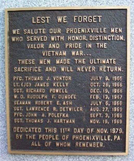 PHOENIXVILLE VIETNAM WAR MEMORIAL