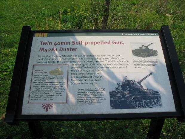 TWIN 40MM SELF-PROPELLED GUN, M42A1 DUSTER MEMORIAL PLAQUE