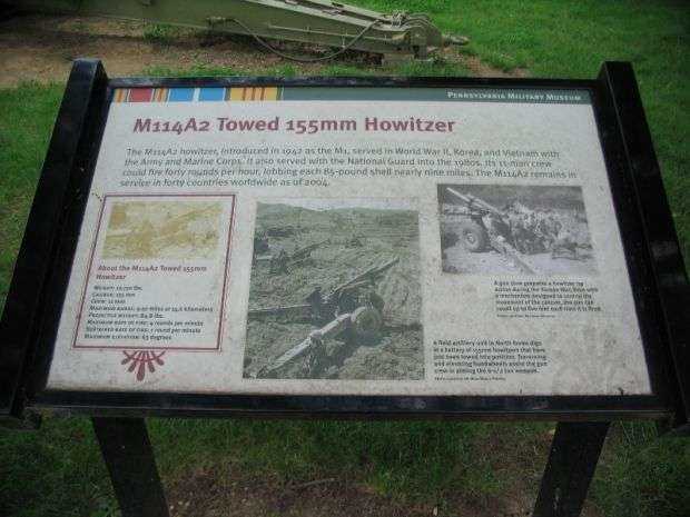 M114A2 TOWED 155MM HOWITZER MEMORIAL PLAQUE