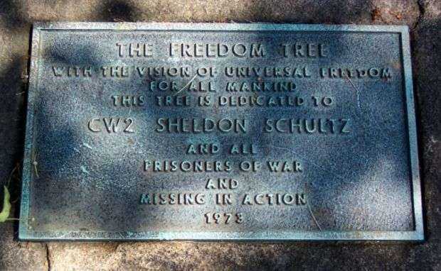 CW2 SHELDON SCHULTZ FREEDOM TREE MEMORIAL PLAQUE