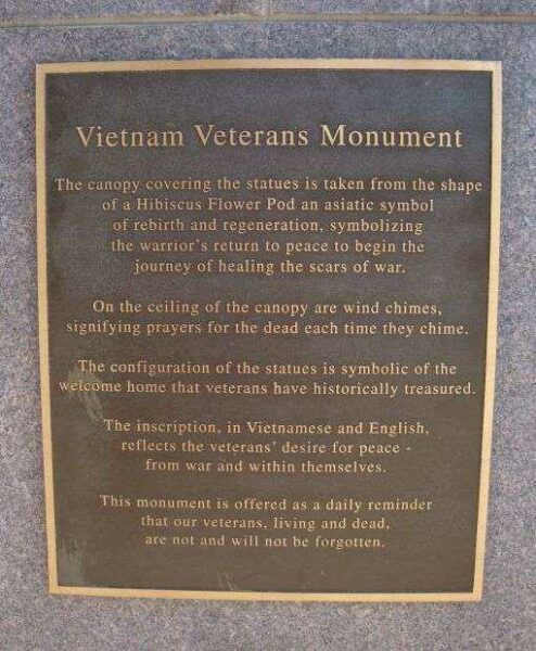 PITTSBURGH VIETNAM VETERANS MONUMENT PLAQUE A