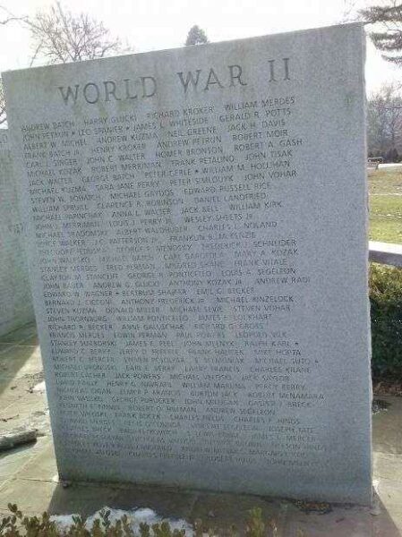 LEETSDALE VETERANS MEMORIAL HONOR ROLL STONE B