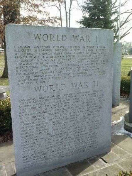 LEETSDALE VETERANS MEMORIAL HONOR ROLL STONE A