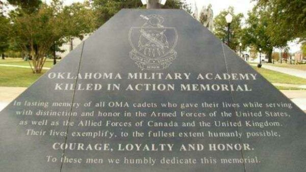 OKLAHOMA MILITARY ACADEMY KILLED IN ACTION MEMORIAL DEDICATION