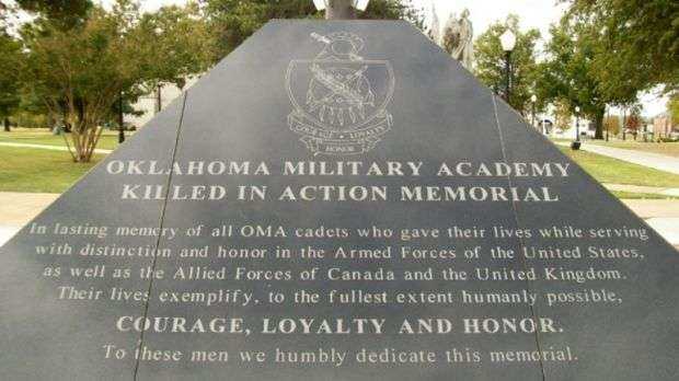 OKLAHOMA MILITARY ACADEMY KILLED IN ACTION MEMORIAL DEDICATION