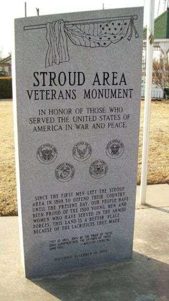 STROUD AREA VETERANS MONUMENT DEDICATION STONE