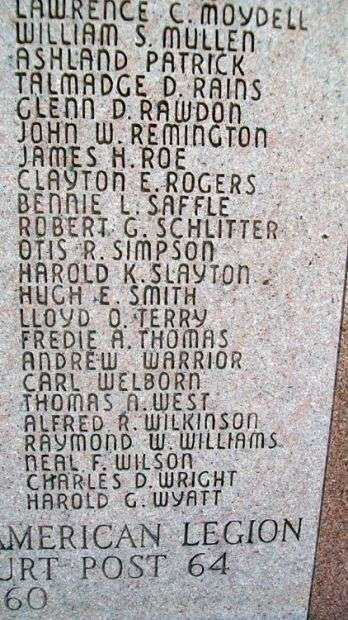 LINCOLN COUNTY WAR DEAD MEMORIAL STONE G