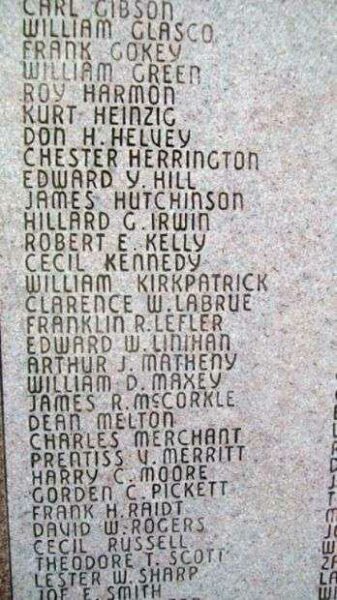 LINCOLN COUNTY WAR DEAD MEMORIAL STONE B