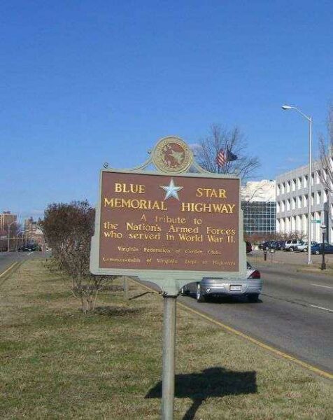 RICHMOND BLUE STAR MEMORIAL HIGHWAY MARKER