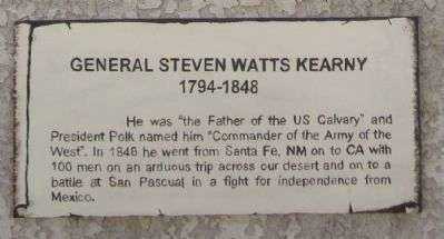 GENERAL STEVEN WATTS KEARNY MEMORIAL PLAQUE