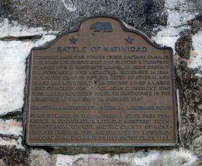 BATTLE OF NATIVIDAD MEMORIAL PLAQUE