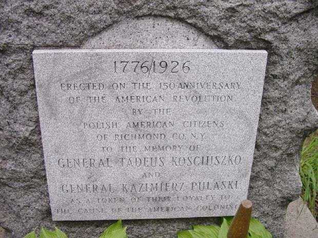 GENERAL TADEUS KOSCIUSZKO AND GENERAL KAZIMIERZ PULASKI MEMORIAL TABLET