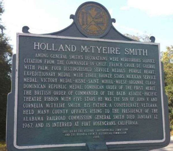 HOLLAND MCTYEIRE SMITH MEMORIAL MARKER BACK