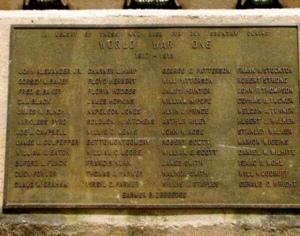 DECATUR WORLD WAR ONE MEMORIAL PLAQUE