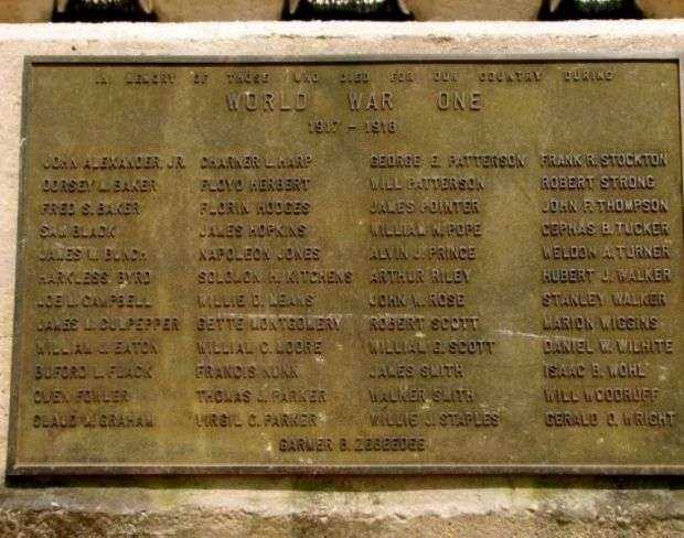 DECATUR WORLD WAR ONE MEMORIAL PLAQUE