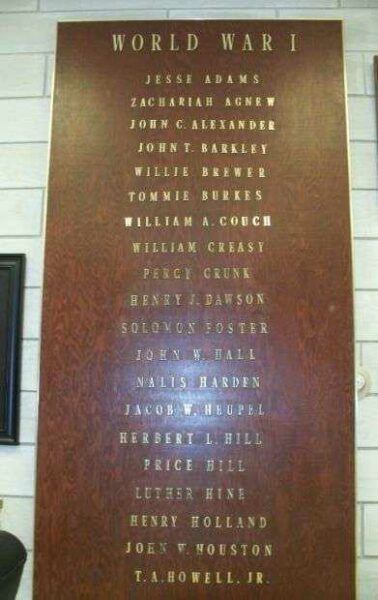 FLORENCE VETERANS MUSEUM WORLD WAR I MEMORIAL PLAQUE B