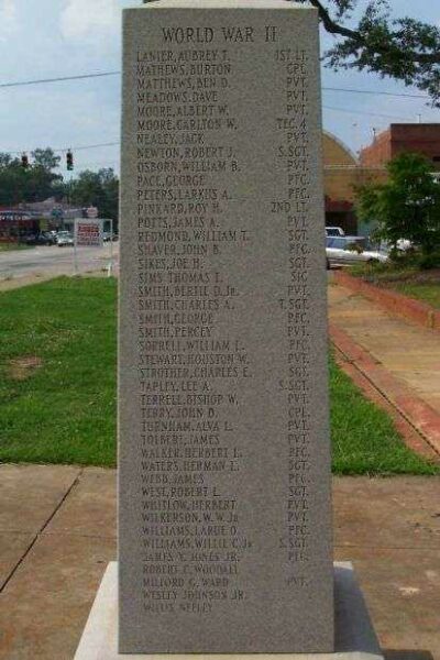 CHAMBERS COUNTY WAR MEMORIAL SIDE C