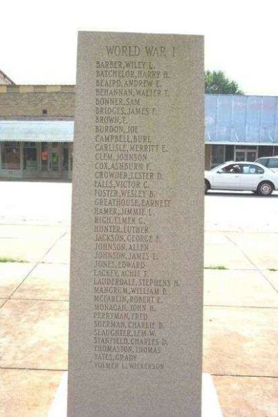 CHAMBERS COUNTY WAR MEMORIAL SIDE B
