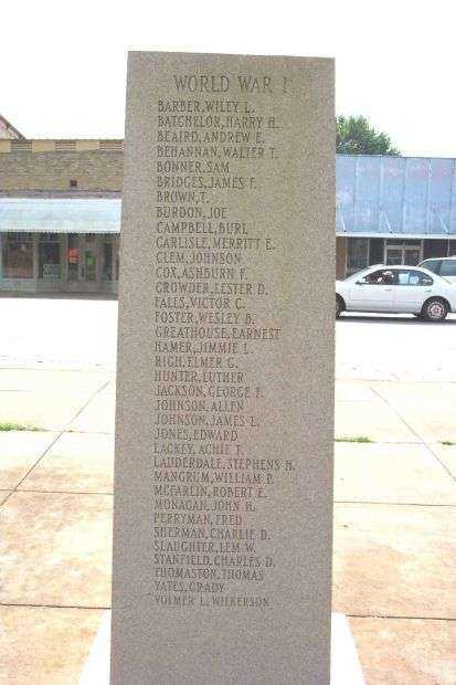 CHAMBERS COUNTY WAR MEMORIAL SIDE B