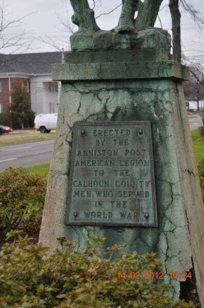 CALHOUN COUNTY WORLD WAR I MEMORIAL PLAQUE