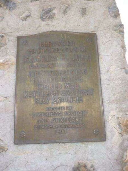 MATTHEW B. JUAN WAR MEMORIAL PLAQUE