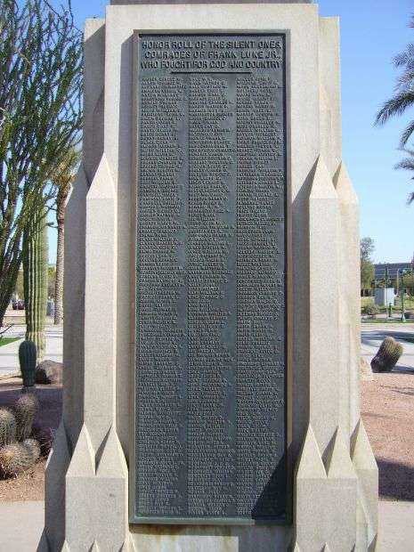 LT. FRANK LUKE JR. MONUMENT PLAQUE