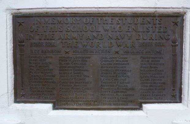 INDIAN VOCATIONAL SCHOOL WORLD WAR I MEMORIAL PLAQUE