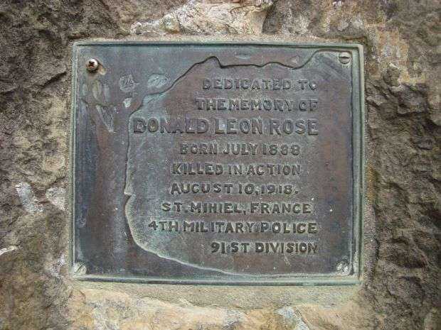 DONALD LEON ROSE WAR MEMORIAL PLAQUE