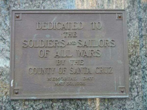 SANTA CRUZ COUNTY WAR MEMORIAL PLAQUE