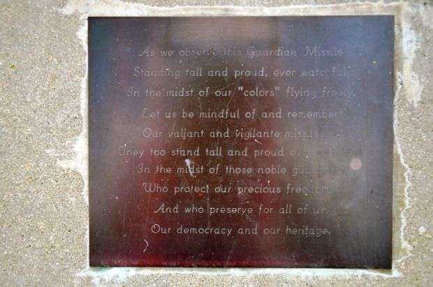 GUARDIAN MISSILE MEMORIAL PLAQUE