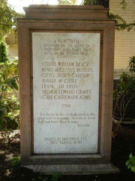 THE BOYS OF PIEDMONT WORLD WAR MEMORIAL