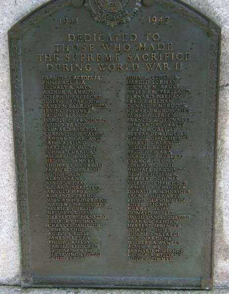 ROCKAWAY VETERANS MEMORIAL PLAQUE B