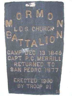 MORMON BATTALION SAN PEDRO MEMORIAL PLAQUE