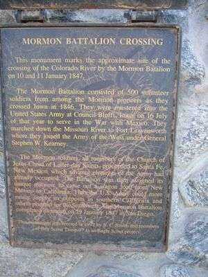 MORMON BATTALION CROSSING MEMORIAL PLAQUE