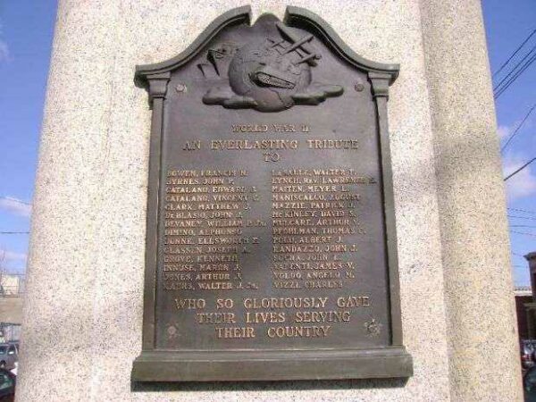 LIBERTY AVENUE WORLD WAR II MEMORIAL PLAQUE