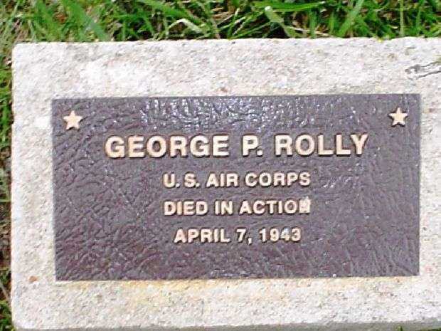 GEORGE P. ROLLY WAR MEMORIAL TREE PLAQUE