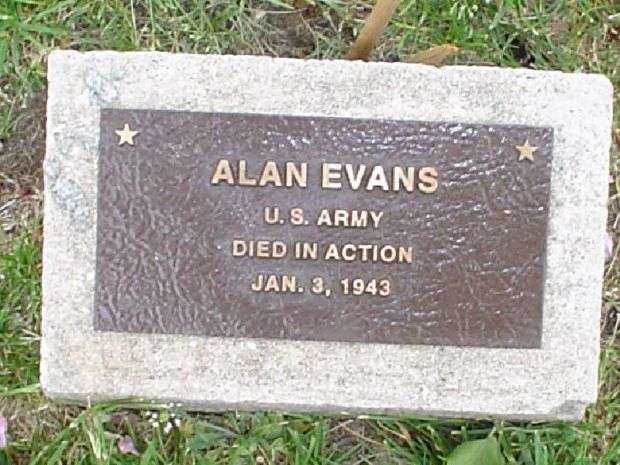 ALAN EVANS WAR MEMORIAL TREE PLAQUE
